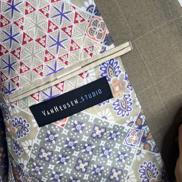 Van Heusen Studio Elbow Patch 2 Button Single Breasted Blazer Sport Coat Sz 44R - Picture 6 of 9